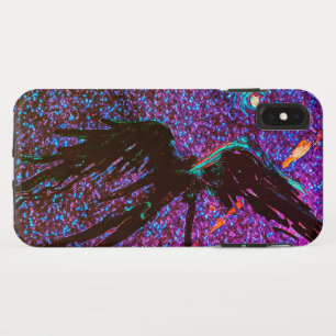 Dark winged figure flying across the space iPhone XS max case
