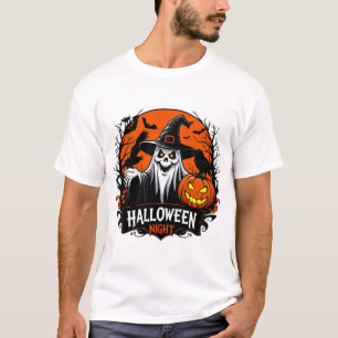 Dark Witch With Crow And Pumpkin Halloween 🌙 T-Shirt