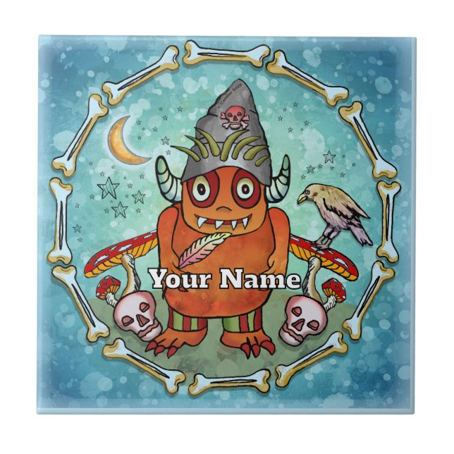 Dark Wizard Monster Ceramic Tile (Front)