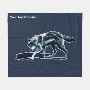 Dark Wolf Fleece Blanket