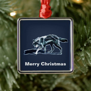 Dark Wolf Metal Ornament