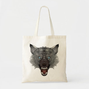 dark wolf tote bag