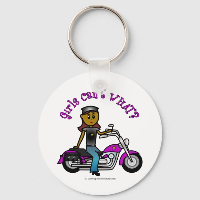 Dark Woman Biker Key Ring (Front)