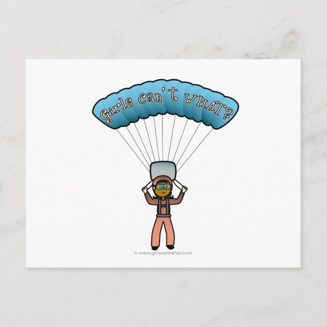 Dark Woman Sky Diving Postcard (Front)