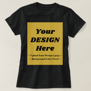 Dark Women's Tee with Metallic Gold Design Bg
