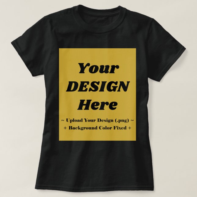 Dark Women's Tee with Metallic Gold Design Bg (Design Front)