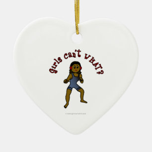 Dark Womens Wrestling Ceramic Ornament