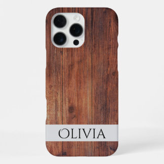 dark wood and modern personalized  iPhone 16 pro max case