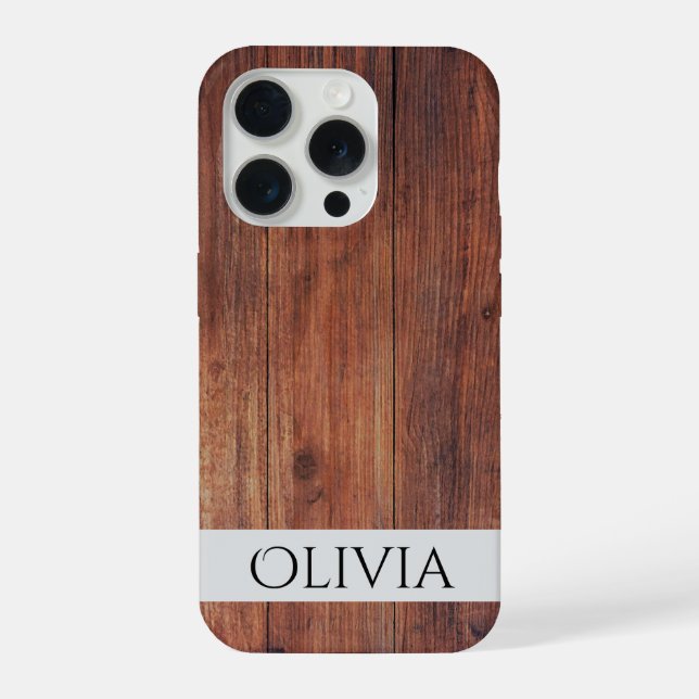 dark wood and modern personalized  iPhone case (Back)