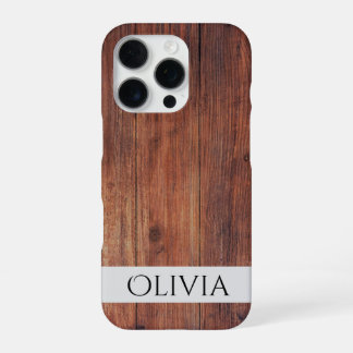 dark wood and modern personalized iPhone 16 pro case