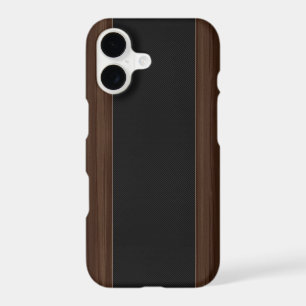 Dark Wood & Carbon Fibre Stripe iPhone 7 case