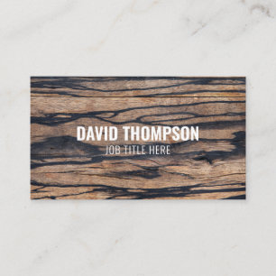 Dark Wood Carpenter Professional Builder Woodwork Business Card