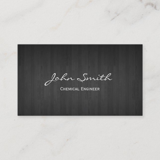 Dark Wood Chemical Engineer Business Card (Front)