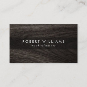 Dark wood grain carpenter carpentry professional business card