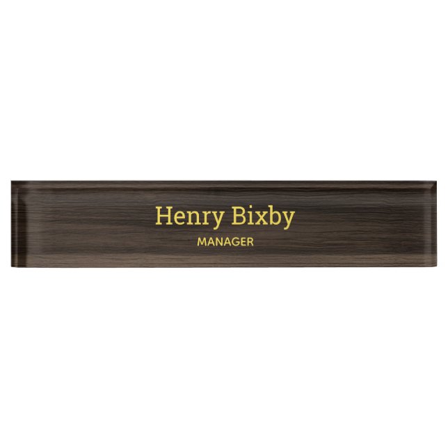 Dark Wood Grain Nameplate (Front)