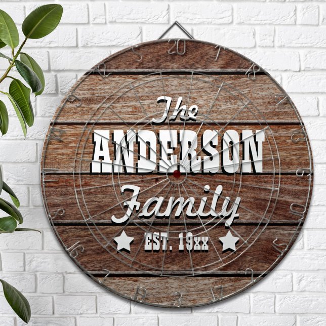 Dark Wood Grain Personalised Dartboard (Creator Uploaded)