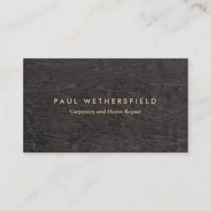 Dark Wood Grain Rustic Carpenter Carpentry Business Card