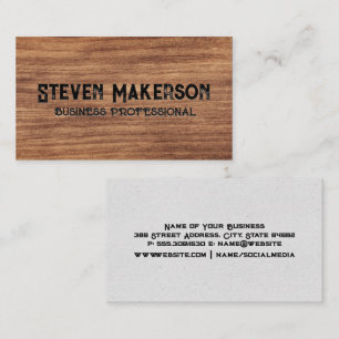 Dark Wood Grain Texture Business Card