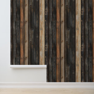 Dark Wood Pattern Wallpaper