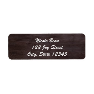 Dark Wood Rustic Invitation Return Address Label