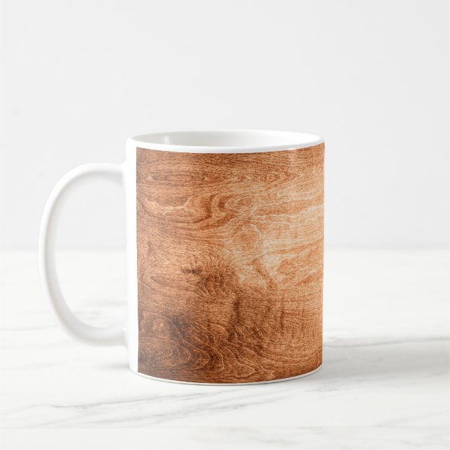 Dark wood texture background surface with old natu coffee mug (Left)
