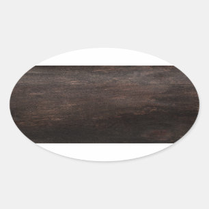 Dark Wooden Background Oval Sticker