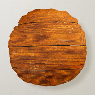 Dark wooden texture. Wood brown texture. Backgroun Round Cushion