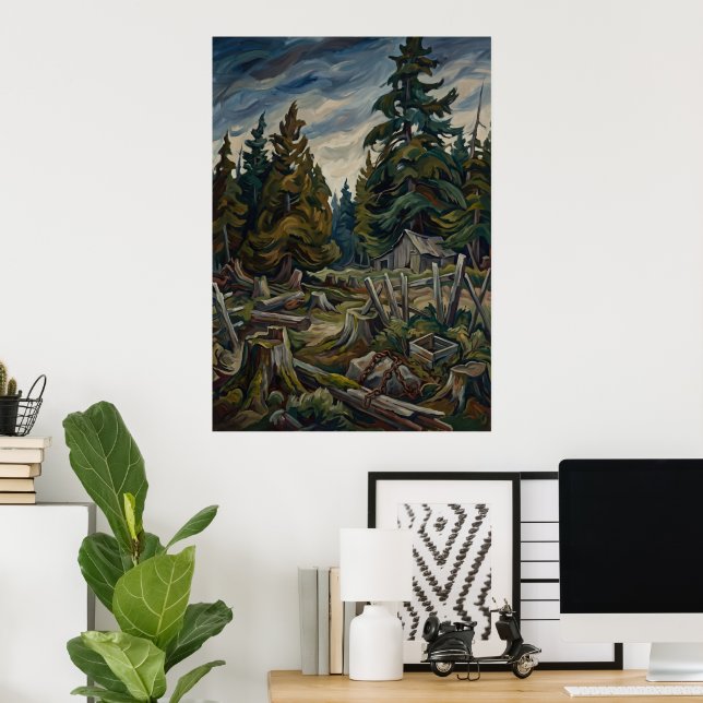 Dark Woodland Forest Landscape Poster (Home Office)