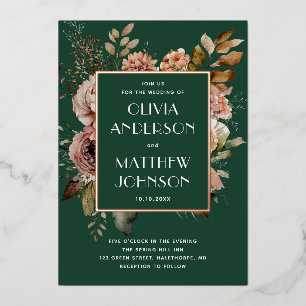 Dark Woodland Green Floral Wedding   Forest Gold