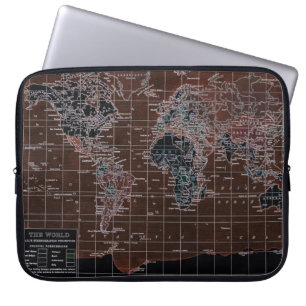 Dark World Map Laptop Sleeve