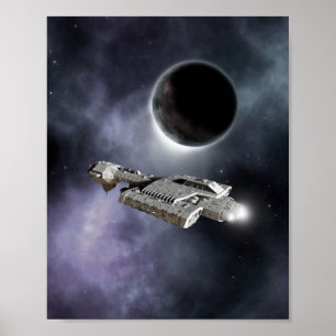Dark World - Science Fiction Battle Cruiser Poster
