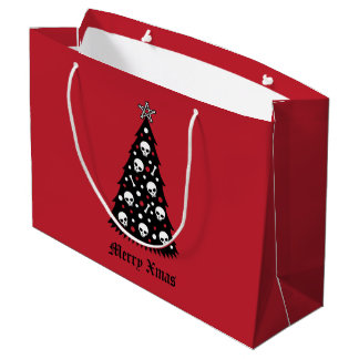 Dark Xmas Tree Large Gift Bag