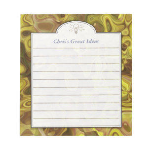 Dark Yellow Abstract Art Custom Idea List Notepad