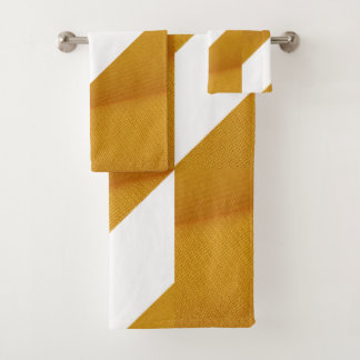 Dark Yellow and White Geometric Towel