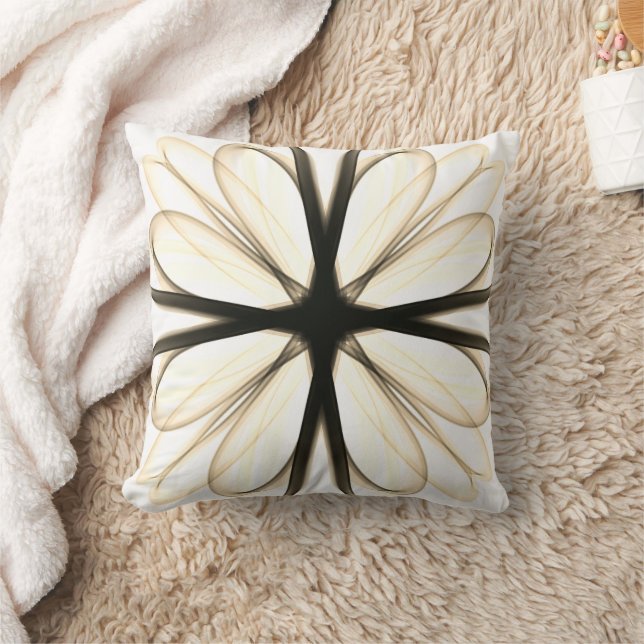 Dark Yellow Black Design Classy Cute Cushion (Blanket)