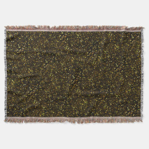 Dark Yellow Gold Glitter Throw Blanket