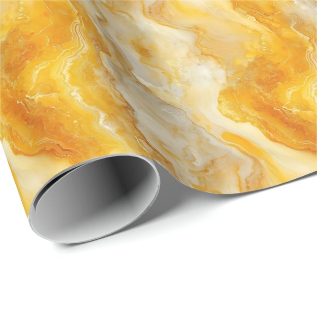 Dark Yellow & Light Yellow Marble Wrapping Paper (Roll Corner)
