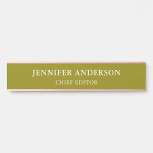 Dark Yellow Professional Modern Plain Minimalist Door Sign
