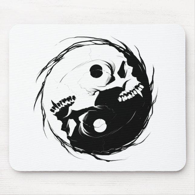Dark yin yang religious Symbol Mouse Pad (Front)