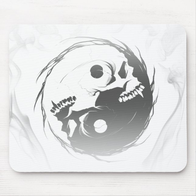 Dark yin yang religious Symbol Mouse Pad (Front)