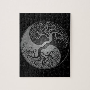 Dark Yin Yang Tree Jigsaw Puzzle