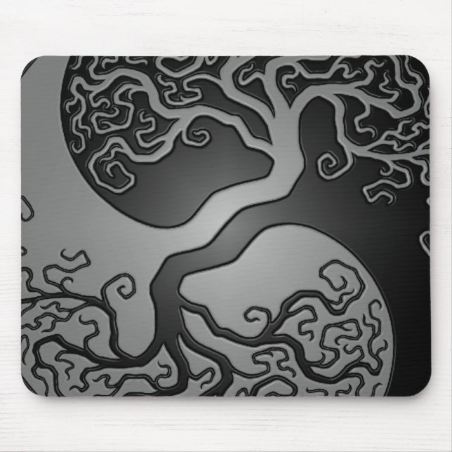 Dark Yin Yang Tree Mouse Pad (Front)