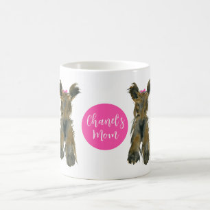 Dark Yorkie with Pink Bow Coffee Mug