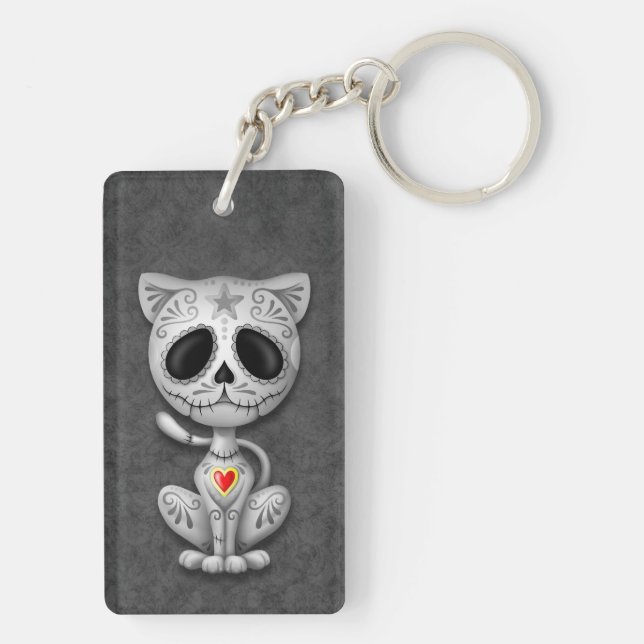 Dark Zombie Sugar Kitten Key Ring (Back)