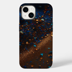 DarkBlue SandyBrown Glitter iPhone Mate Tough Case