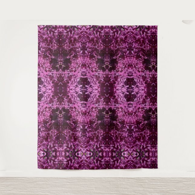 Darker Cabbage Ikat Pouf Tapestry (Front)