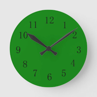 Darker Deeper Earth Tone Green Colour Wall Clock