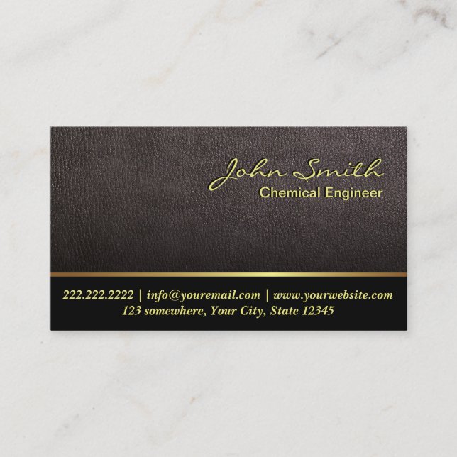 Darker Leather Chemical Engineer Business Card (Front)