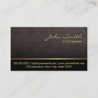 Darker Leather Civil Engineer Business Card