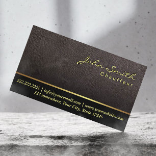 Darker Leather Texture Chauffeur Business Card